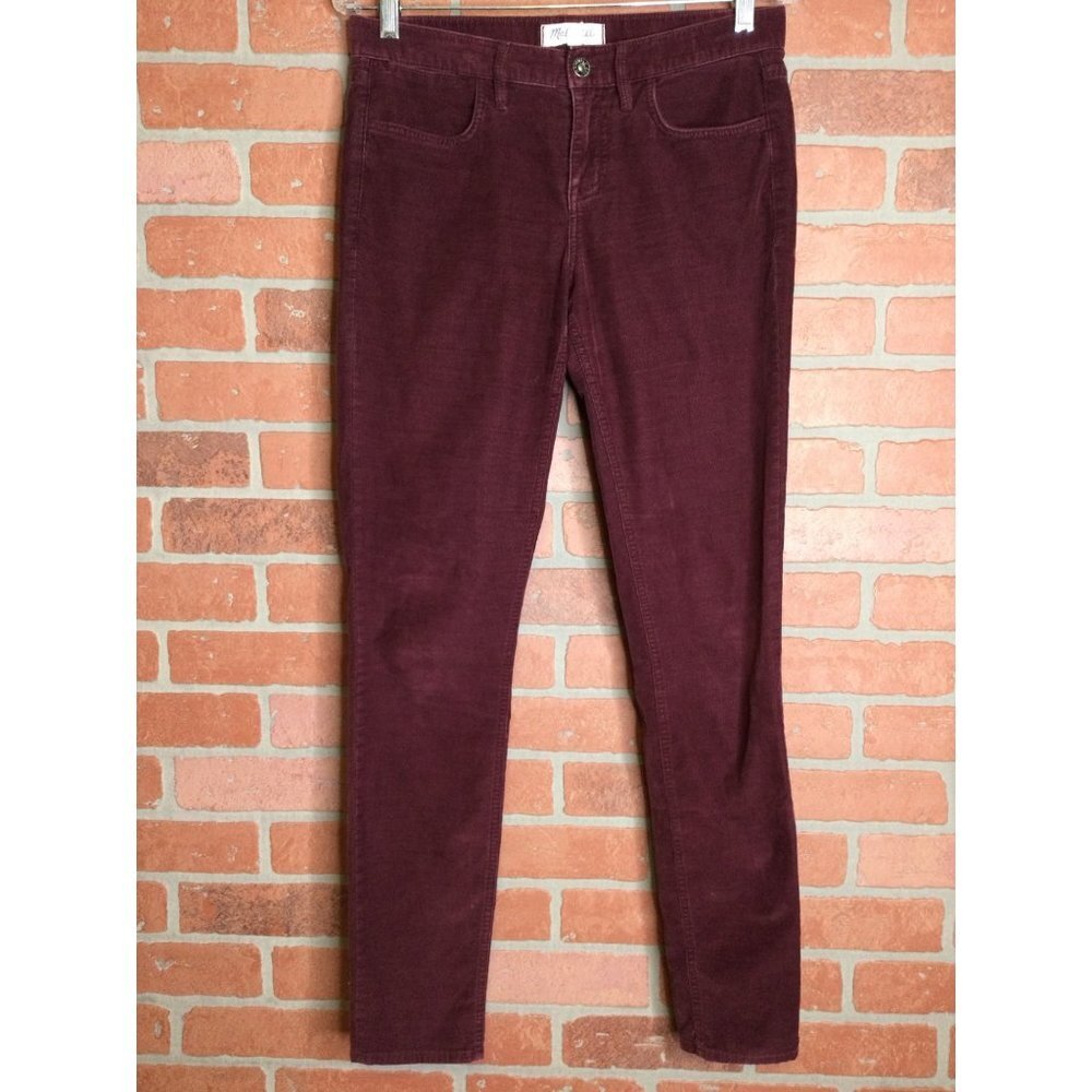 Madewell Women's Skinny Corduroy Pants Flat Front Pockets Size 28 X 32